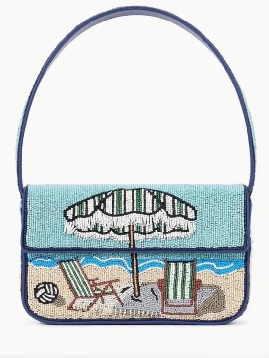 STAUD Handbags - STAUD Tommy Under My Umbrella Beach Lobster Beaded Shoulder Bag NWT